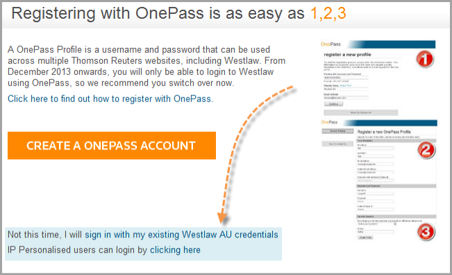 Westlaw AU Tip What Is OnePass Sign In Thomson Reuters